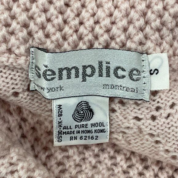 Semplice Light Pink Short Sleeve Knit Sweater With Floral Cutout Design Sz S - Picture 7 of 8